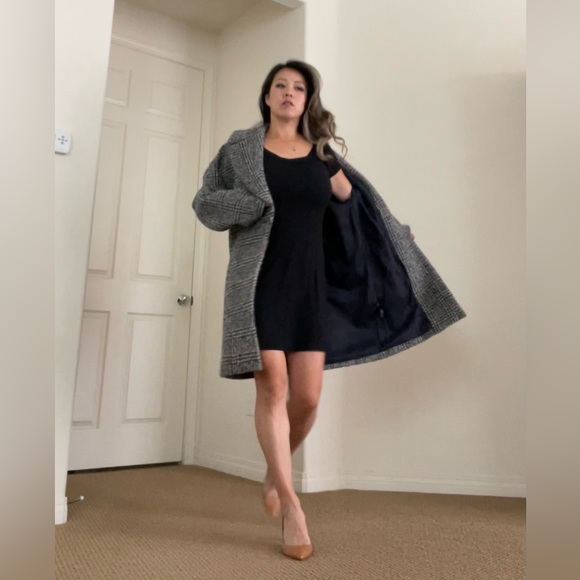 Theory Easy Town Navy Multi Plaid Wool Coat Jacket - Picture 9 of 15